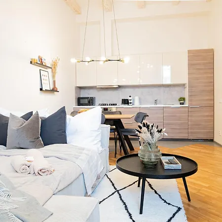 Cozy Industrial 8min Dancing House Apartment,